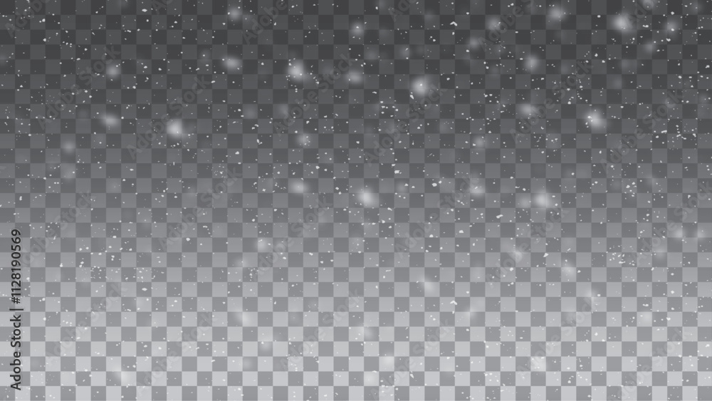 Vector snowfall isolated. Winter background. Snow overlay illustration. Snowflakes and ice. Vector snowfall isolated. Winter background. Snow overlay illustration. Snowflakes and ice.