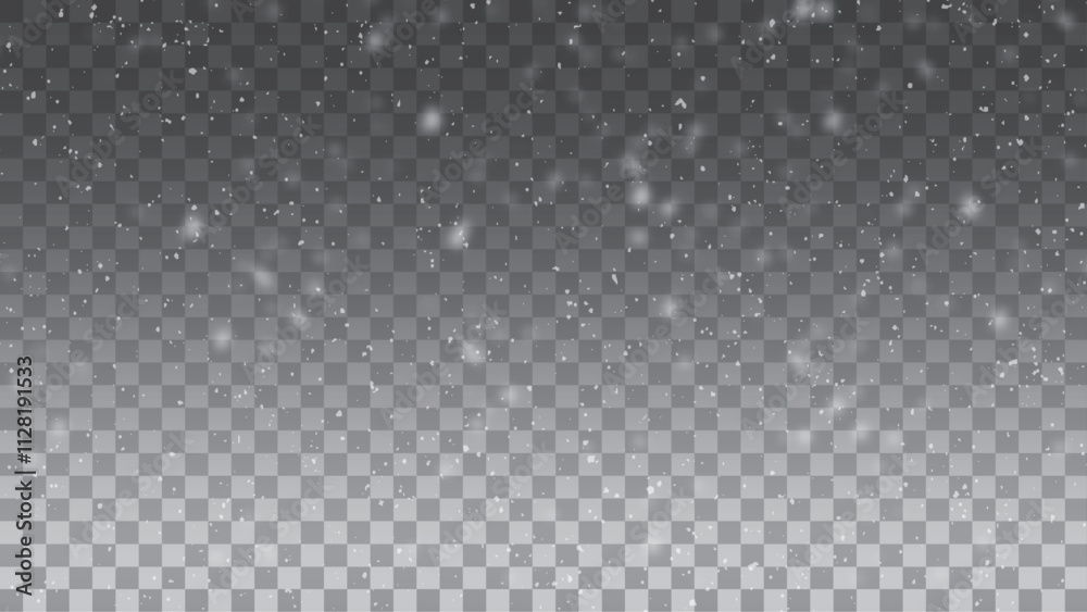 Vector illustration of flying snow on a transparent background. Vector illustration of flying snow on a transparent background.