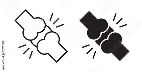 Osteoporosis icons in flat and line style set.