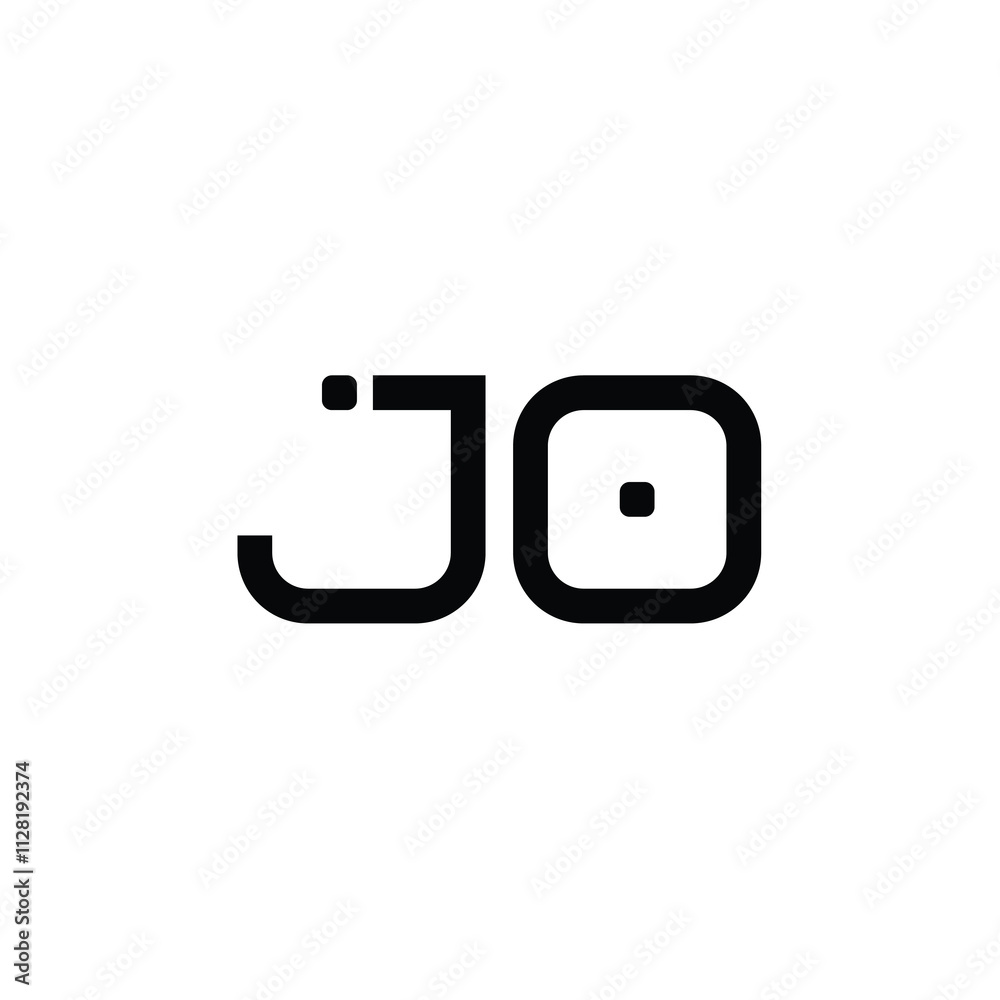 JO monogram logo design letter text name symbol monochrome logotype alphabet character simple logo JO monogram logo design letter text name symbol monochrome logotype alphabet character simple logo
