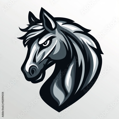Wallpaper Mural Gray horse head mascot logo design. Torontodigital.ca