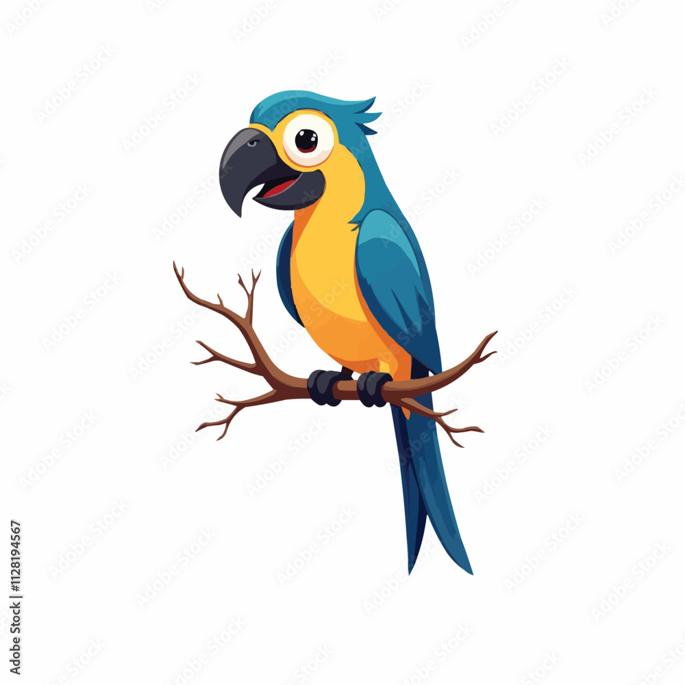 Fototapeta premium Cute parrot on the branch