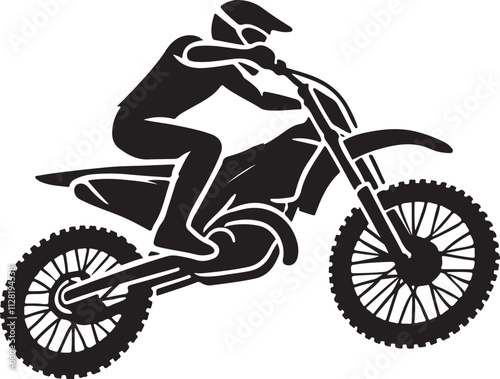 Biker in motion silhouette vector illustration design