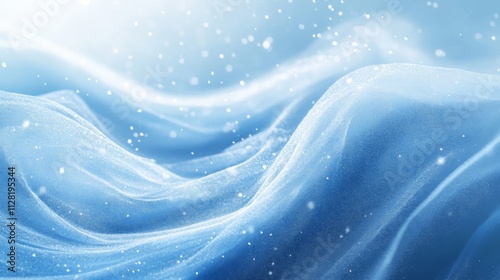 Abstract Winter Scene With Sparkling Blue Waves