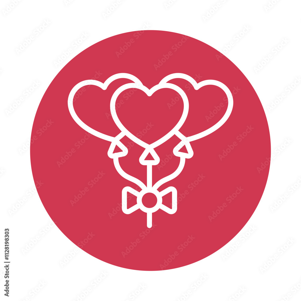 Love Balloons Vector Circle Outline Icon. Eps file 10 Love Balloons Vector Circle Outline Icon. Eps file 10