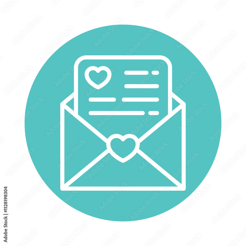 Love Letter Vector Circle Outline Icon. Eps file 10 Love Letter Vector Circle Outline Icon. Eps file 10