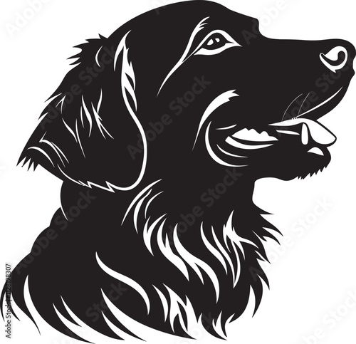 Golden Retriever Silhouette Vector Illustration White Background photo