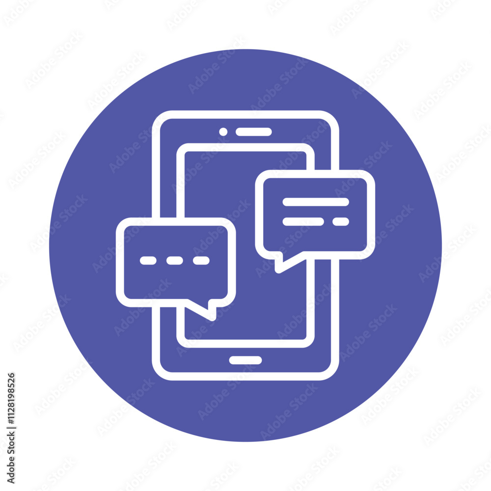 Fototapeta premium Chatting Vector Circle Outline Icon. Eps file 10