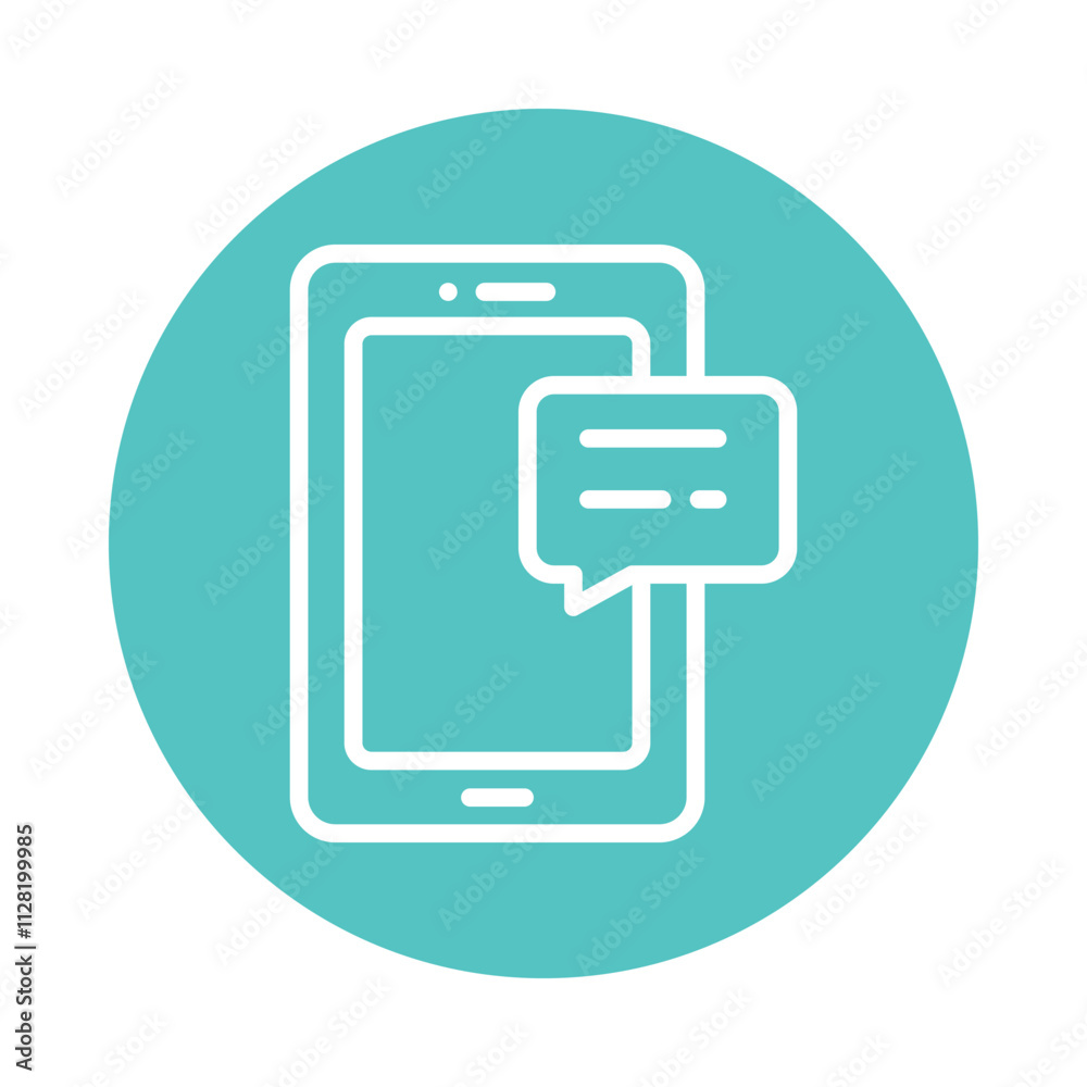Send Message Vector Circle Outline icon. Eps file 10
