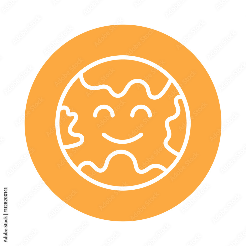 Earth Smile Vector Circle Outline icon. Eps file 10 Earth Smile Vector Circle Outline icon. Eps file 10