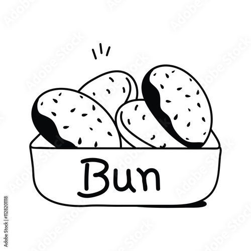 Take a look at this beautiful icon of bread bun in trendy style