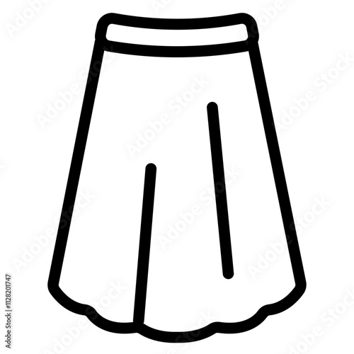 Long skirt Line Icon