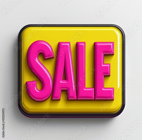 A vibrant yellow sign boldly displays the word SALE in bright pink, perfect for promotions or advertising, Ideal for use in marketing materials, online stores, or social media campaigns,