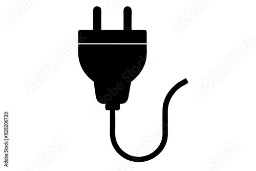 black silhouette vector of electric plug.