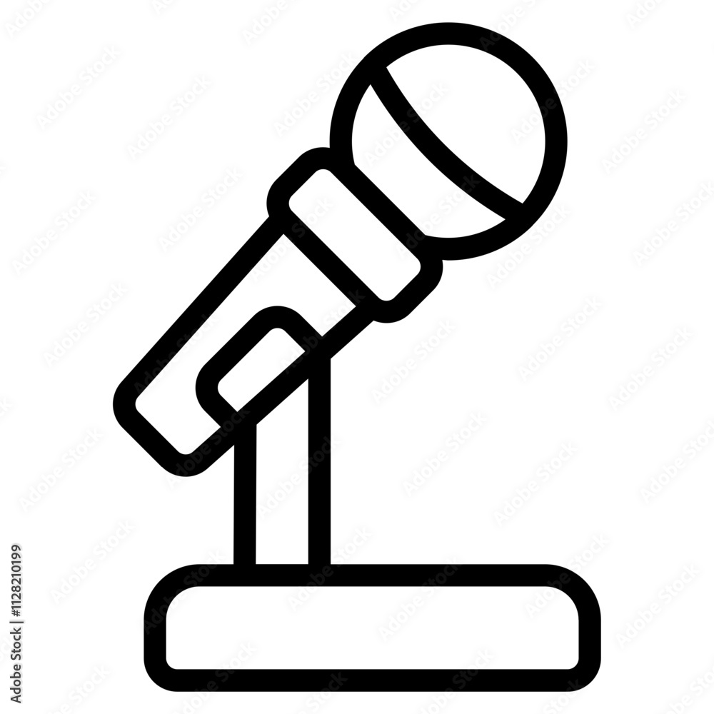 Microphone speaker Line Icon Microphone speaker Line Icon