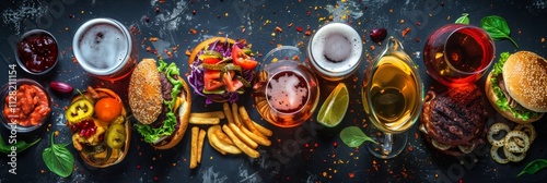 Gourmet Burger Feast with Craft Beer Selection: A Culinary Delight photo