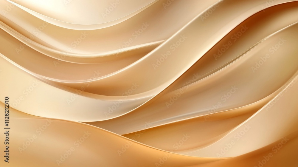 Fototapeta premium Abstract Beige Waves Smooth Curves Background