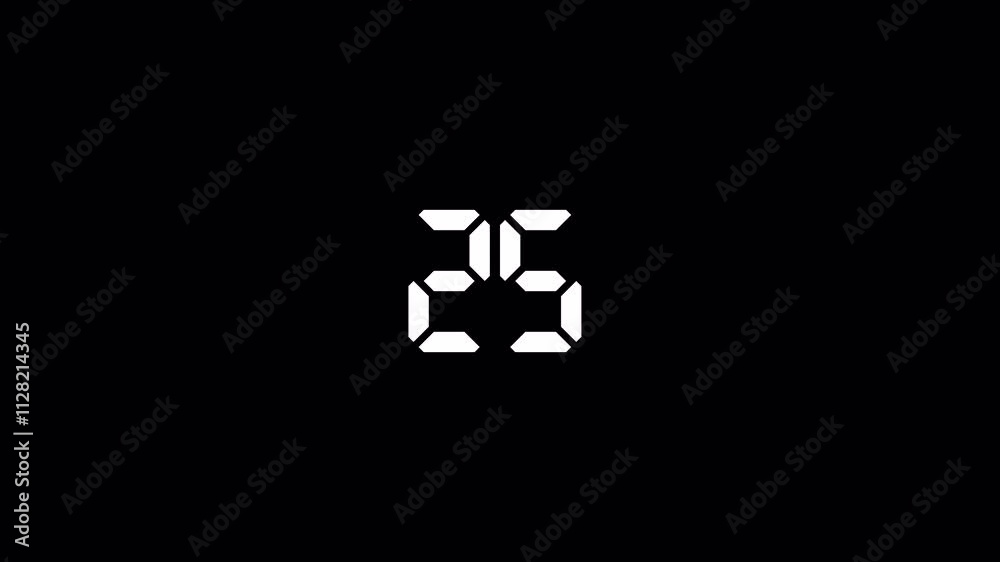 Digital countdown timer thirty seconds animation from 30 to 0 seconds on transparent background with alpha channel, 30 second countdown timer ,digital Countdown video
Digital countdown timer thirty seconds animation from 30 to 0 seconds on transparent background with alpha channel, 30 second countdown timer ,digital Countdown video