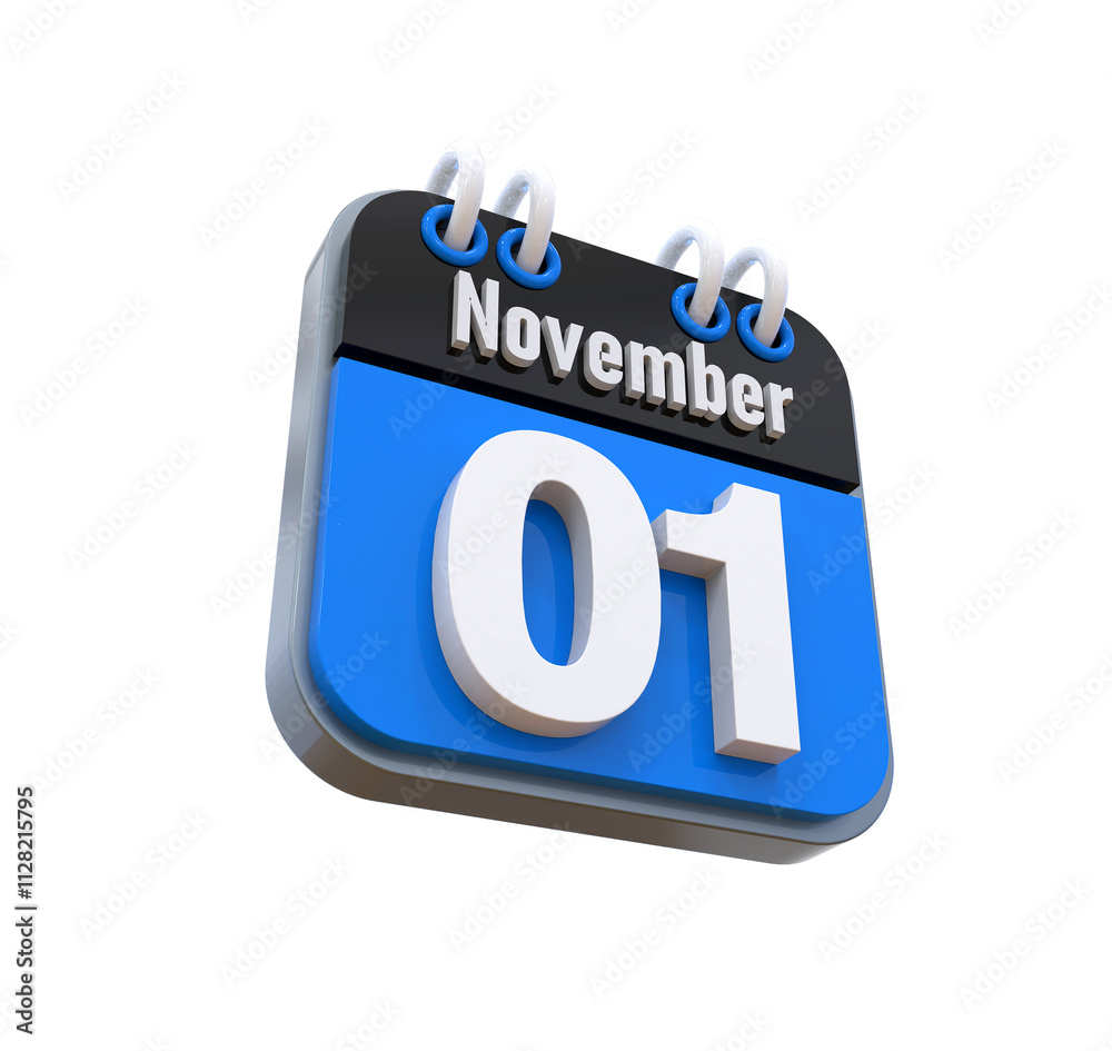 3D Calendar November Date 01 3D Calendar November Date 01