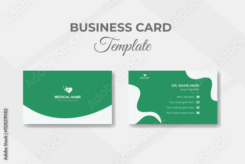 Medical business card template with doctor identity
