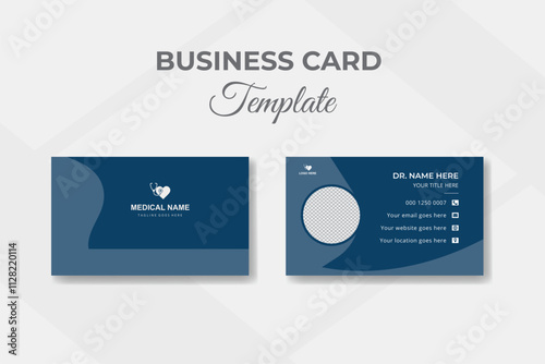Medical business card template with doctor identity
