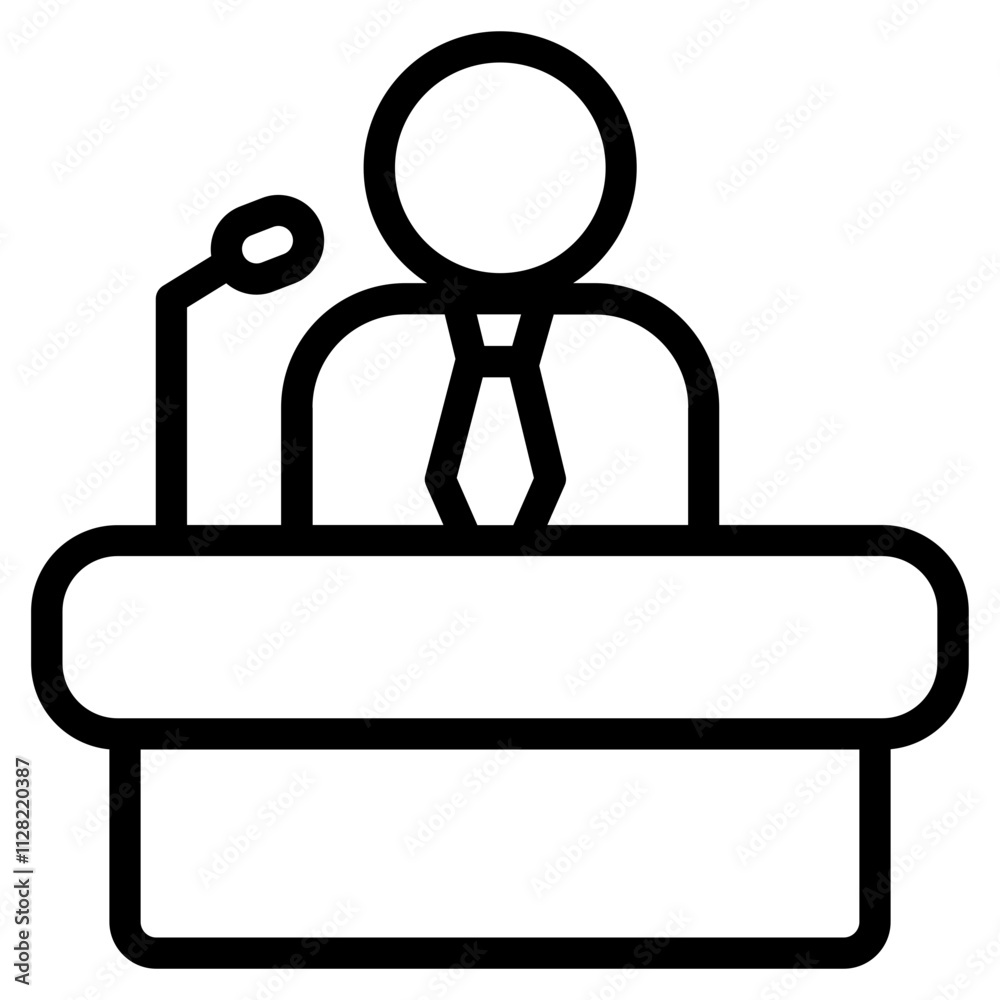 Pers conference Line Icon
