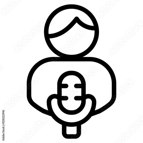 Podcast guess Line Icon