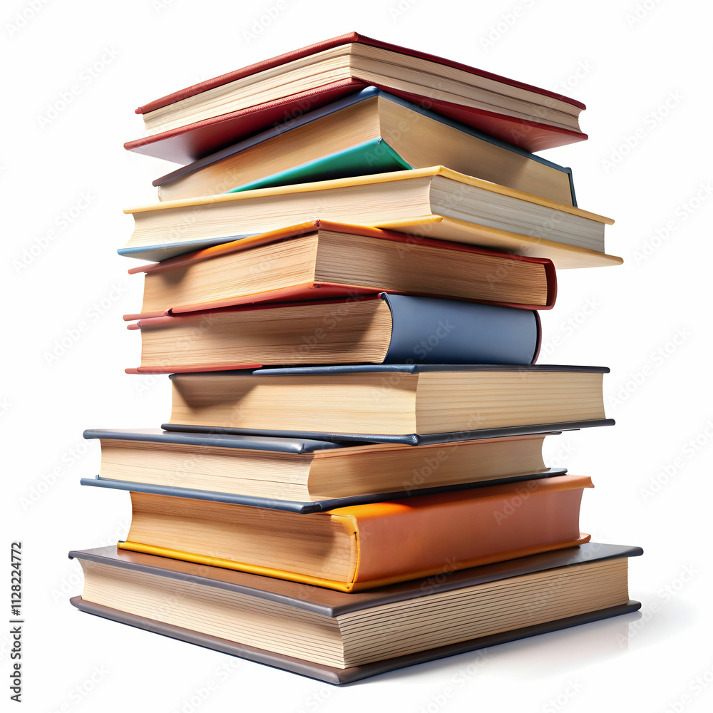 Stacked Books Isolated on White Background Stacked Books Isolated on White Background
