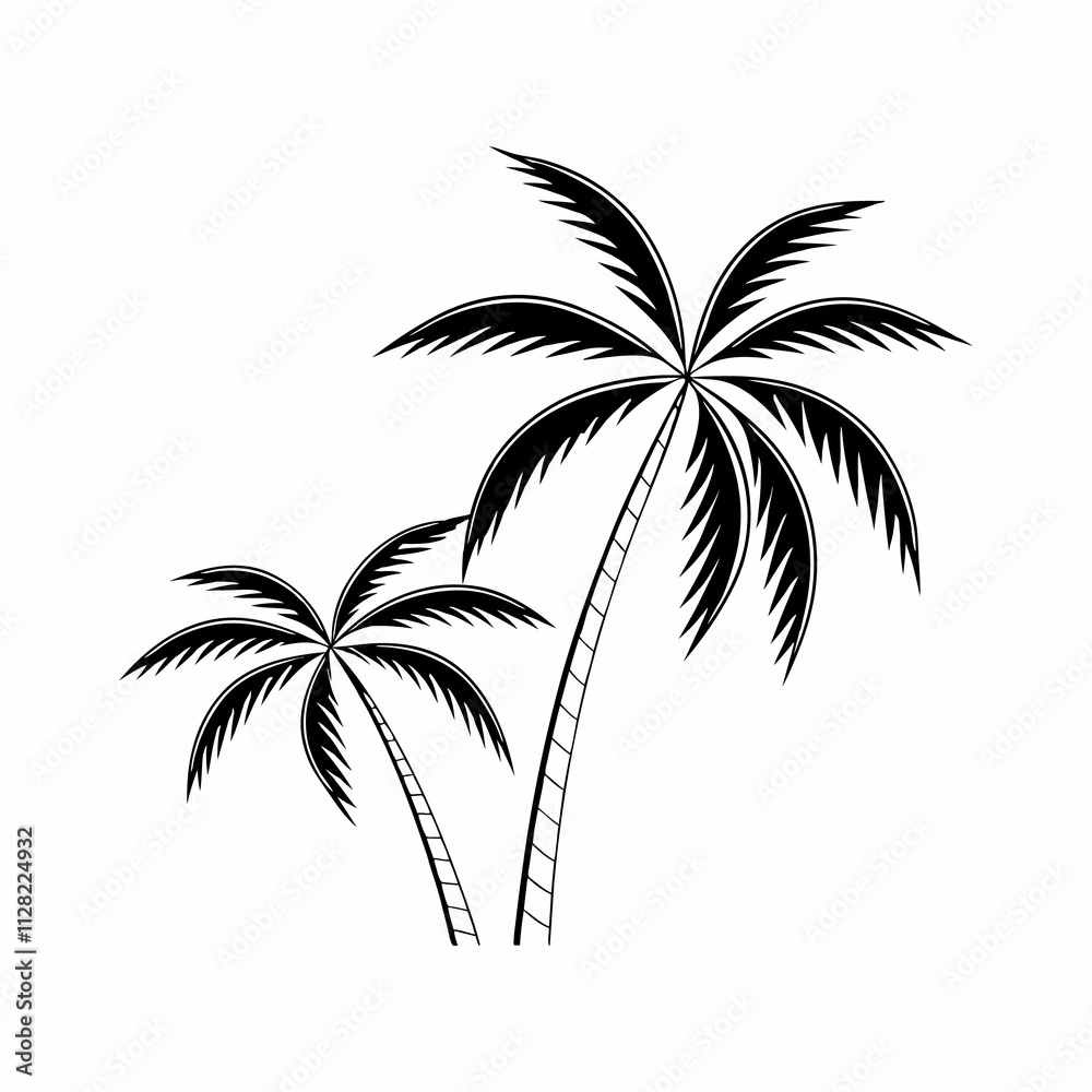 Obraz premium Nature-Inspired Palm Tree Clipart for Tropical Themes