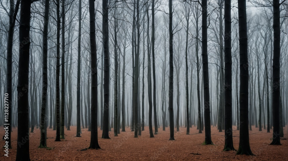 Fototapeta premium a forest filled with trees and leaves
