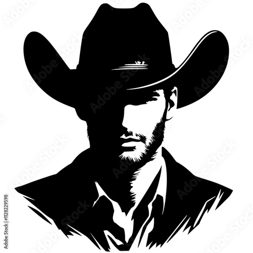 Silhouette de portrait de cow-boy