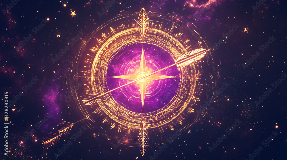 Obraz premium celestial mandala design representing Sagittarius with vibrant colors