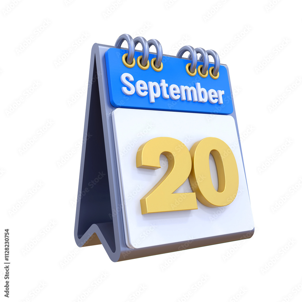 3D Calendar September Date 20 3D Calendar September Date 20