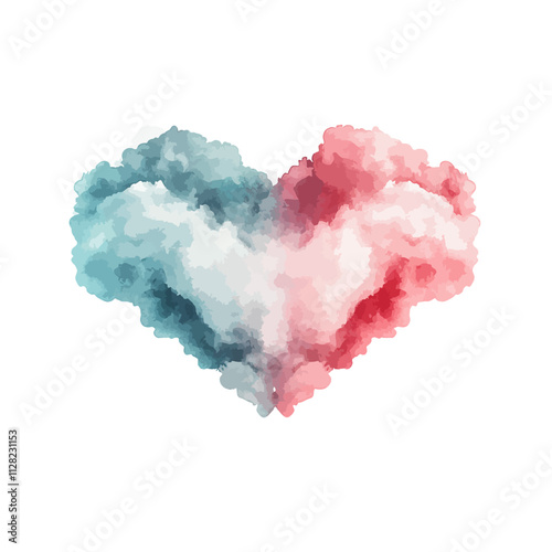 Abstract Watercolor Heart: ...