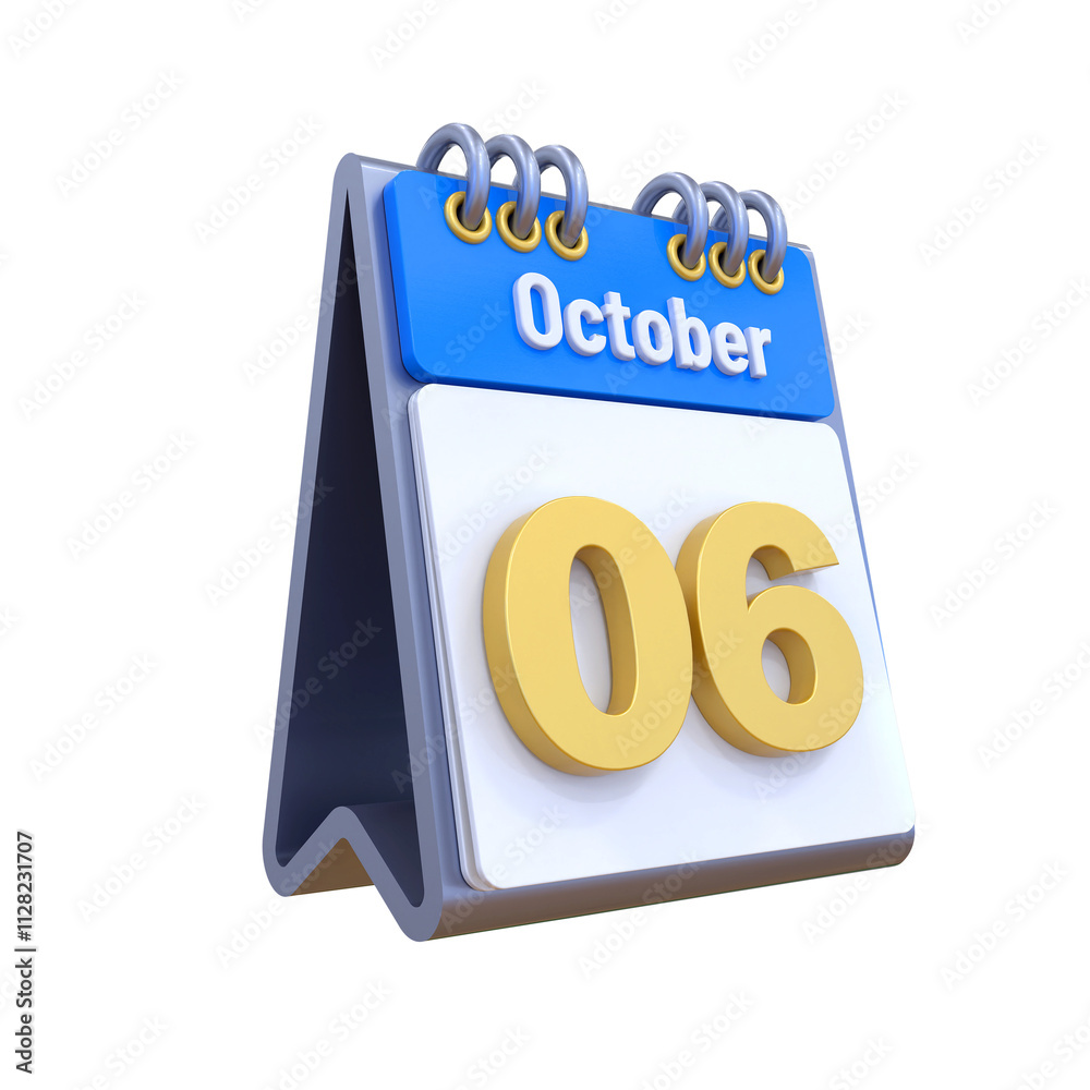 3D Calendar October Date 06 3D Calendar October Date 06
