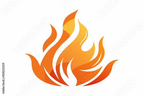 abstract vector Fire Icon orange. Fire flames vector illustration