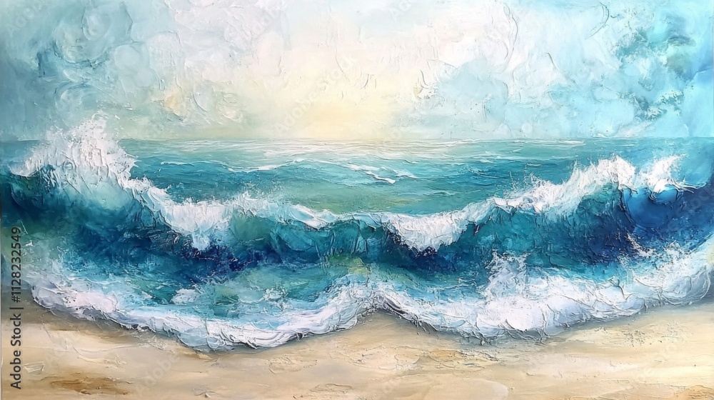 Ocean Waves Crashing on Sandy Shore Ocean Waves Crashing on Sandy Shore