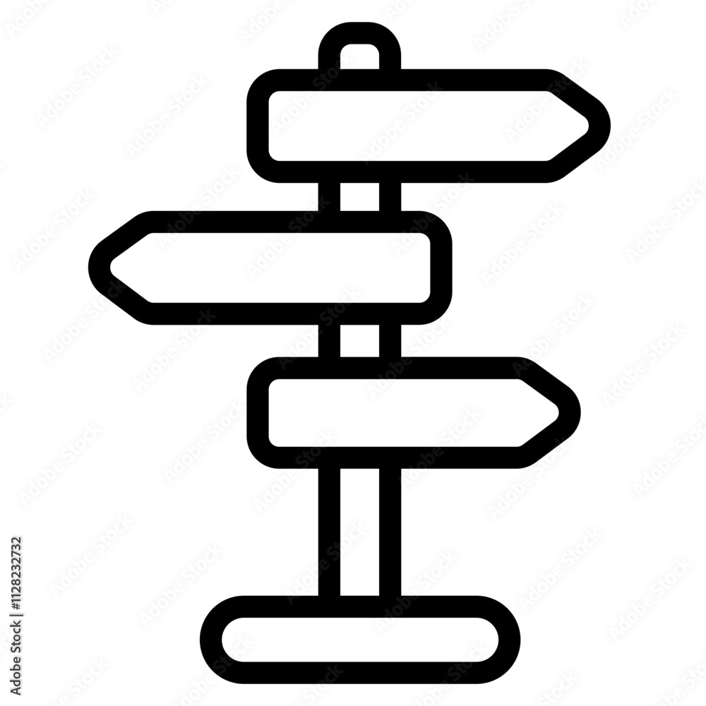 Signpost Line Icon Signpost Line Icon