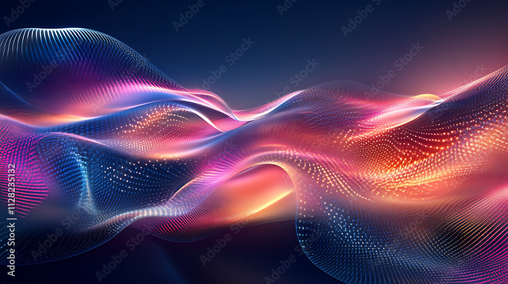Fototapeta premium High tech abstract design with glowing waves and vibrant colors