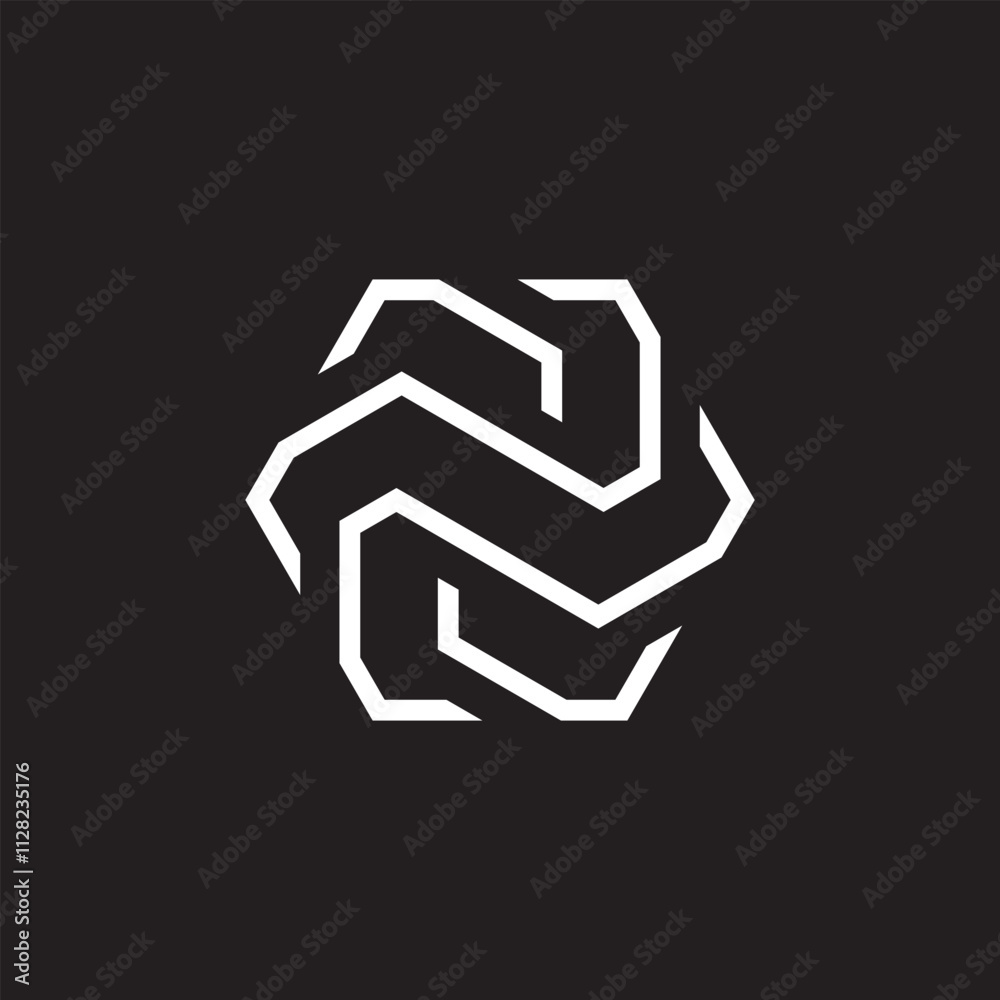 creative letter N hexagon box cube logo design inspiration creative letter N hexagon box cube logo design inspiration