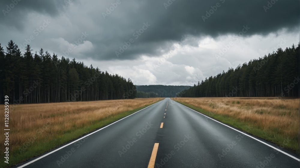 Naklejka premium a long road