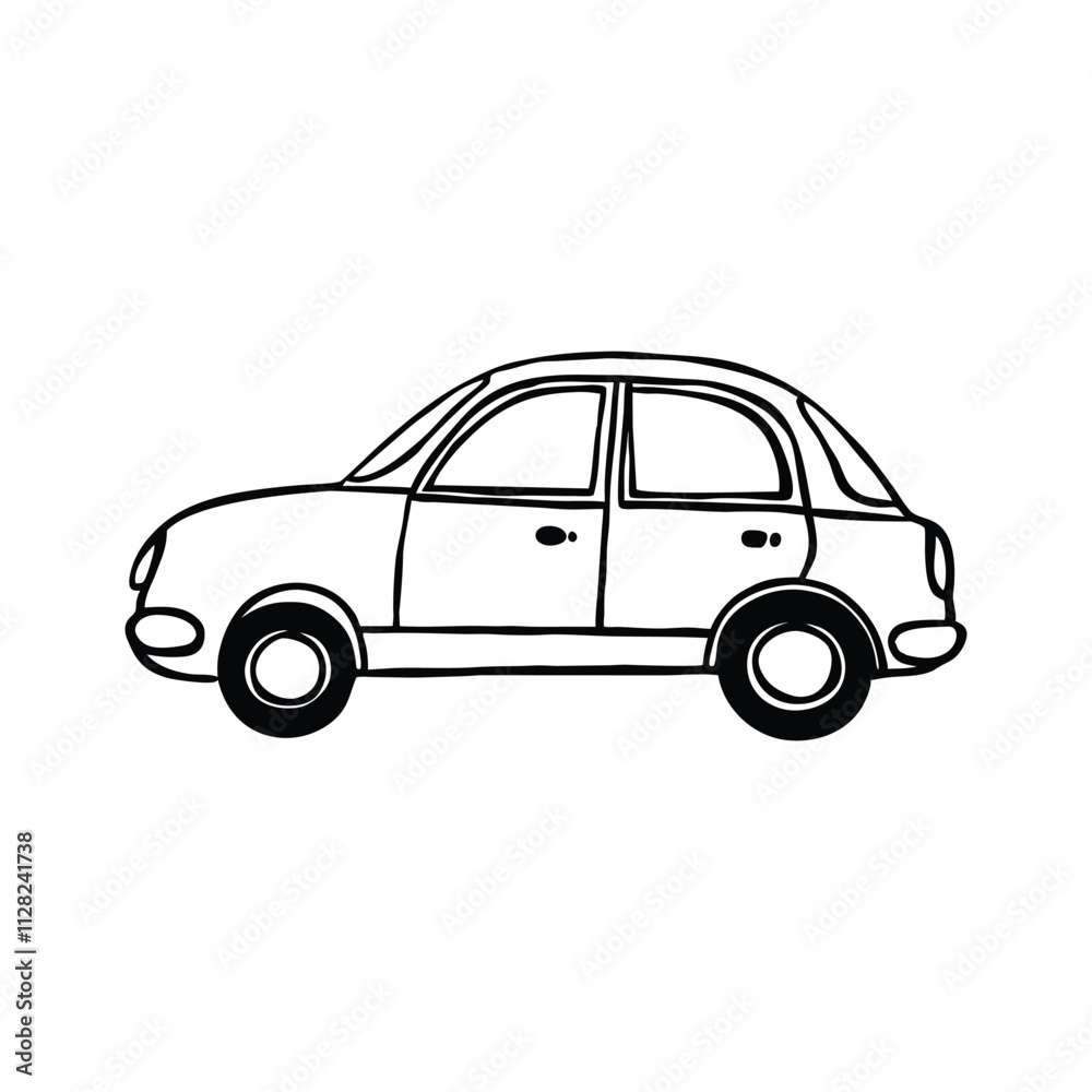 Obraz premium Car Doodle Hand-drawn Vector Icon