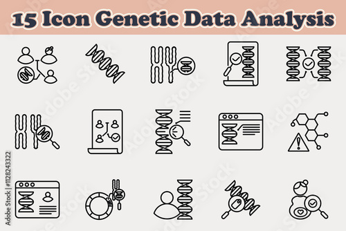 Genetic Data Analysis Icon Set | DNA and Genome Graphics