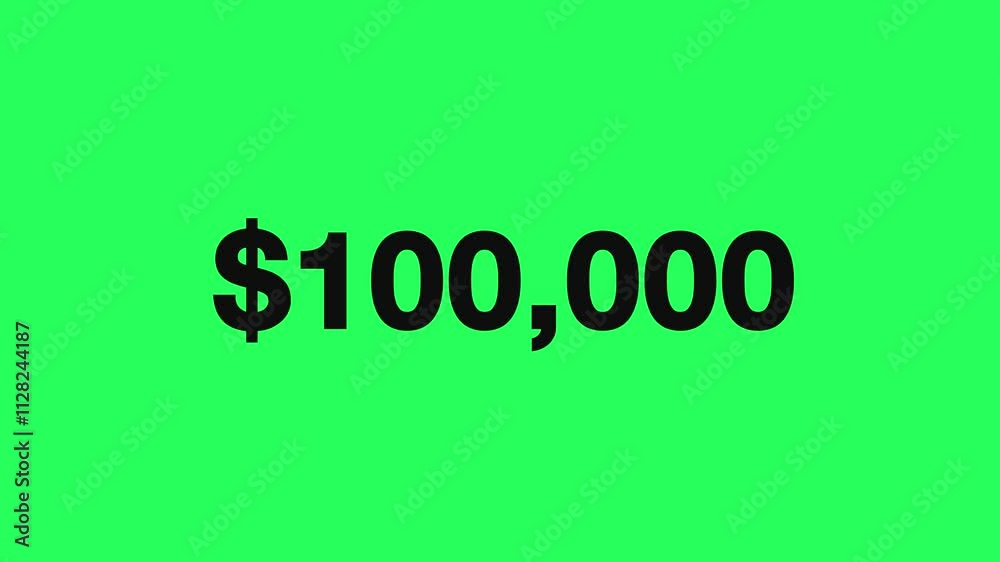 Green Screen counting $100,000 Animated Green Screen counting $100,000 Animated