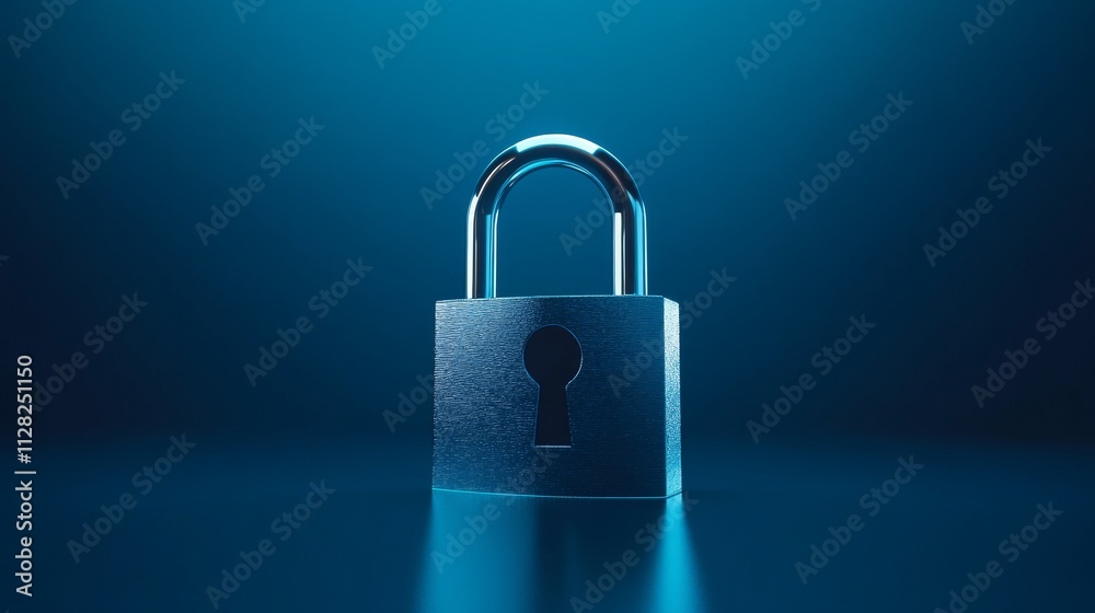a security lock in Digital style on a blueish background a security lock in Digital style on a blueish background