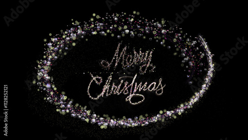 Merry Christmas fireworks shining sparkling card. Christmas balls and snowflakes. Make your Christmas Card and New Year Eve perfect adding Merry Christmas and Happy New Year template.3