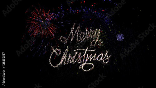 Merry Christmas shining sparkling intro. Christmas balls and snowflakes. Make your Christmas Card and New Year Eve perfect adding Merry Christmas and Happy New Year template.