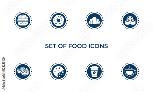 Set of Food and Drink Icons Vector, Food Icon Set.