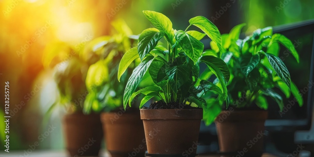 Lush Green Houseplants in Pots Office Desk Decor Indoor Plants Lush Green Houseplants in Pots Office Desk Decor Indoor Plants