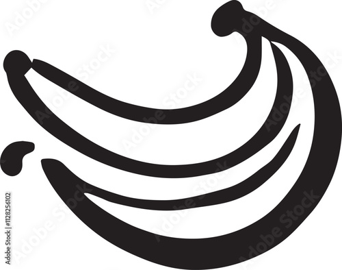 Silhouette of Banana with white background